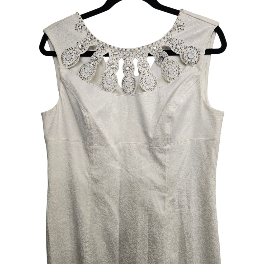 Adrianna Papell Beaded Cocktail Dress 12 Old Money Glam Art Deco Wedding Gatsby - Picture 4 of 10